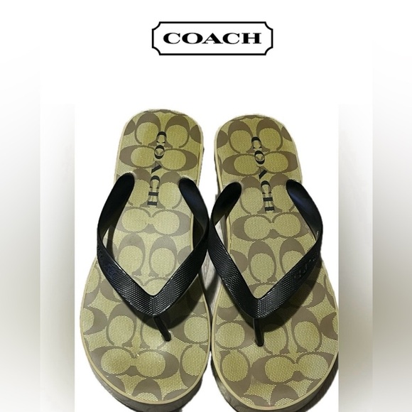 Coach Signature Black and Tan Sandals, Size 10B - Picture 10 of 10